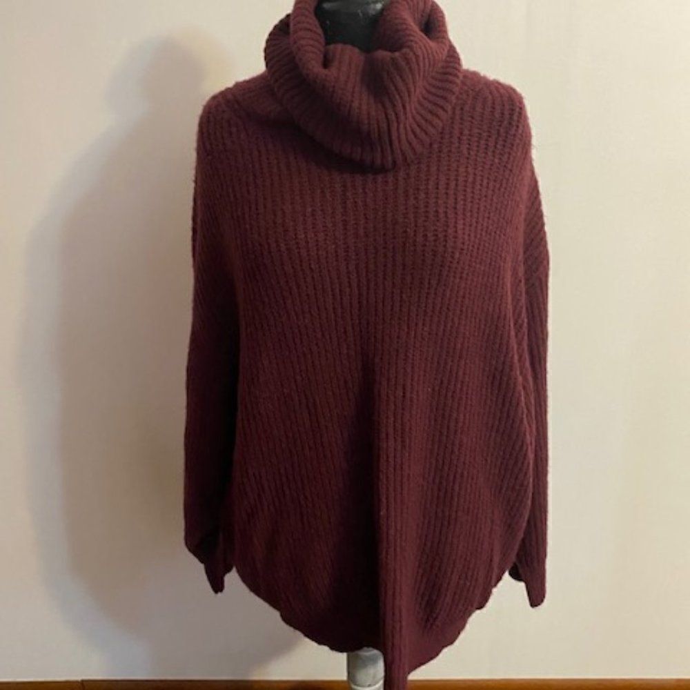 HYFVE Burgundy Knit cowl-neck sweater, size L